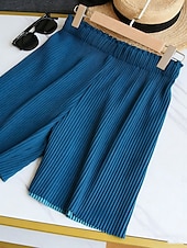 Χαμηλού Κόστους Σορτς βερμούδα-Γυναικεία Σορτς των Βερμούδων Σορτσάκια Καλοκαιρινό σορτς Σορτς παραλίας Διακοπές Μοντέρνα Κομψό στυλ street σύντομο Ψηλή Μέση Σκέτο Κορδόνι Τσέπη Ελαστική μέση Ικανότητα να αναπνέει Άνετο