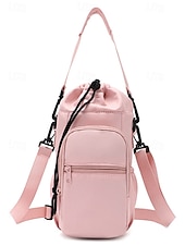 olcso Keresztpántos táskák-Női vízálló nejlon kulacstáska telefonzsebbel, többszínű keresztpántos hordozó fitneszhez, sporthoz, túrázáshoz és hétköznapi használatra, állítható vállpántos utazó italtartóval.