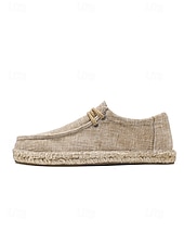 voordelige Heren-Beige casual loafers voor heren, lichtgewicht ontwerp met elastische veters, comfortabel en stijlvol voor buitenactiviteiten in resorts en zomervakanties.