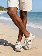 Χαμηλού Κόστους Ανδρες-Ανδρικά σανδάλια εξωτερικού χώρου από τεχνητό δέρμα, casual αλλά και κομψά για βραδινές βόλτες σε θέρετρα και βόλτες στην παραλία