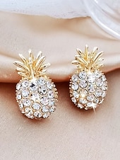 Χαμηλού Κόστους Γάμος ACC-Γυναικεία σκουλαρίκια με κρεμαστό κόσμημα από ψεύτικο μαργαριτάρι ανανά, κομψά τροπικά κοσμήματα, ντελικάτα νυφικά σκουλαρίκια vintage για γάμους, πάρτι, βραδινές εκδηλώσεις και ειδικές περιστάσεις