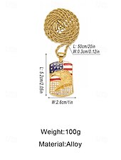 Vereinigte Staaten 250. Jubiläum Herren Legierung USA Flagge und Adler Anhänger Halskette erhältlich in Gold und Silber perfekt für USA Unabhängigkeitstag  Freizeitkleidung