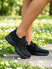 economico Sneakers da donna-scarpe da ginnastica casual da donna in Flyknit rosa - scarpe da ginnastica traspiranti, morbide e ammortizzate, comode da indossare ogni giorno, per viaggi, lavoro, shopping, fitness e attività