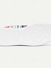  Sneakers slip-on bianche da uomo per il 250° anniversario degli Stati Uniti: comfort elegante per tutti i giorni con suola in gomma resistente per un abbigliamento casual, versatili per tutte le occasioni