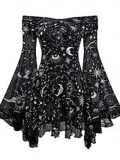 economico Vestito-Medievale Steampunk Vestito Costume di fantasia Lunghe Strega Vampiro Costume Per donna Fantasia Halloween Carnevale Performance LARP Fiera Rinascimentale Adulti Vestito