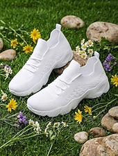 economico Sneakers da donna-scarpe da ginnastica casual da donna in Flyknit rosa - scarpe da ginnastica traspiranti, morbide e ammortizzate, comode da indossare ogni giorno, per viaggi, lavoro, shopping, fitness e attività