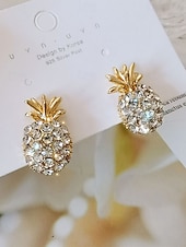 Χαμηλού Κόστους Γάμος ACC-Γυναικεία σκουλαρίκια με κρεμαστό κόσμημα από ψεύτικο μαργαριτάρι ανανά, κομψά τροπικά κοσμήματα, ντελικάτα νυφικά σκουλαρίκια vintage για γάμους, πάρτι, βραδινές εκδηλώσεις και ειδικές περιστάσεις