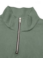 Χαμηλού Κόστους Κλασικό Πόλο Ανδρών-ανδρικό φούτερ πόλο με φερμουάρ από τεχνητό σουέτ, διακοπές, δρόμος με φερμουάρ, μακρυμάνικο, μοντέρνο, βασικό μονόχρωμο, σκέτο, μοντέρνο, φθινόπωρο, άνοιξη, φθινόπωρο, όλες οι εποχές, χαλαρή εφαρμογή, μαύρο, ροζ, πράσινο, στρατιωτικό, σκούρο μπλε, μπλε