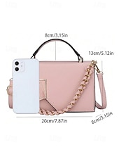 זול תיקי יד-תיק צד אלגנטי לנשים עם דמוי עור, תיק כתף אופנתי עם ידית עליונה ורצועת שרשרת, ארנק אופנתי להמרה לנשים, מושלם ללבישה יומיומית, טיולים לחופשה וללבוש מסיבה