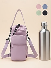 olcso Keresztpántos táskák-Női vízálló nejlon kulacstáska telefonzsebbel, többszínű keresztpántos hordozó fitneszhez, sporthoz, túrázáshoz és hétköznapi használatra, állítható vállpántos utazó italtartóval.