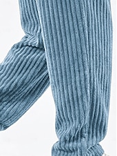 olcso alkalmi nadrág-Férfi Nadrág Kordbársony Nadrág Téli nadrág Alkalmi nadrág Zsinór Egyenes lábbal Tömör szín Mokaszinok Teljes hossz Hétköznapi Napi Szabadtéri Divat Klasszikus stílus Fekete Fehér Nem elasztikus