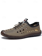 baratos Homens-Tênis casuais masculinos marrons, duráveis e confortáveis para aventuras em ilhas e cruzeiros.