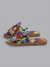 preiswerte Frauen-Bunte, flache Damen-Sandalen mit Schleife und weicher Sohle, verspielte Boho-Sandalen zum Hineinschlüpfen für den Alltag, Strandspaziergänge, Festivals und entspannte Outdoor-Aktivitäten