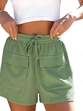 economico Pantaloncini sportivi-Per donna Pantaloni da tuta Chinos Shorts Vacanza Moda Streetwear Corto Vita Alta Semplice Tasca Fascia Elastica Comodo Comodità Morbido Elasticizzato All'aperto Streetwear Nero Bianco Viola chiaro