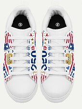  Sneakers slip-on bianche da uomo per il 250° anniversario degli Stati Uniti: comfort elegante per tutti i giorni con suola in gomma resistente per un abbigliamento casual, versatili per tutte le occasioni