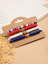 Недорогие Аксессуары-Юбилейный комплект акриловых бусин для женщин к 250-летию США доступен в разных стилях тема свободы США идеально подходит для повседневной носки