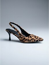 preiswerte Slingback-Pumps-Slingback-Pumps mit Leopardenmuster für Damen – elegante Stiletto-Pumps mit spitzer Zehenpartie und Tiermotiv für luxuriöse Hotel-Dinner, Cocktailpartys und elegante Abendgarderobe