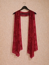 billiga Damsjalar och scarfar-Dam Skjorta Spetsknuten Elegant Rund hals Dagligen Kvällsfest Bröllopsgäst Korallröd Wedgewood Svart Rubinrött Vår, Höst, Vinter, Sommar