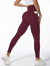 economico -Per donna Pantaloni Pantaloncini anti sfregamento Moda Streetwear Essenziale Lunghezza intera Vita Alta Grafico Elastico in vita Confortevole Alta elasticità Palestra Yoga Streetwear Rosa Rosa scuro