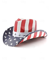 levne Příslušenství-250. výročí Spojených států pánský slaměný westernový klobouk s potiskem vlastenecké vlajky prodyšný tkaný fedora styl v několika designech festivalové prázdninové a volnočasové nošení