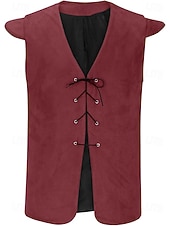 billige Topper-Kostymer i middelalderstil Renessanse سترة Pirat Knekt Viking Kostyme Herre Viking Pirat Halloween Karneval Ytelse LARP Ren Faire Voksne Vest