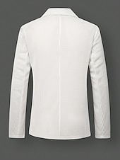ieftine Sacouri clasice pentru bărbați-Bărbați Jachetă blazer Guler crestat Urât Modă Ușor Mată Blazer Alb Slim Fit Doi nasturi la un singur piept