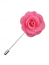 tanie Wesele ACC-Ręcznie wykonana męska broszka z motywem róży - elegancka butonierka z tkaniny poliestrowej na śluby, dodatki do garniturów pana młodego i drużbów, bale maturalne i imprezy - stylowa broszka z motywem kwiatowym w wielu kolorach