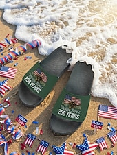 economico Scarpe da uomo-sandali da uomo per il 250° anniversario degli Stati Uniti: comode calzature patriottiche con stampa di bandiera per spiaggia, barbecue, sfilate e celebrazioni estive