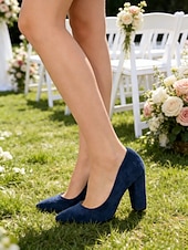 economico Invitato al matrimonio-décolleté da donna con tacco spesso e punta a punta – scarpe eleganti stabili con tacco medio per matrimonio, lavoro e sera