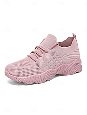 economico Sneakers da donna-scarpe da ginnastica casual da donna in Flyknit rosa - scarpe da ginnastica traspiranti, morbide e ammortizzate, comode da indossare ogni giorno, per viaggi, lavoro, shopping, fitness e attività