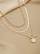 levne Dámský náhrdelník-Dámský náhrdelník z bohémské slitiny, zlatá a stříbrná barva, ideální na dovolenou i běžné nošení.