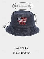economico Accessori-Cappello a secchiello in cotone maschile dell'anniversario dei 250 anni degli Stati Uniti ricamo con bandiera USA disponibile in più colori perfetto per il Giorno dell'Indipendenza gli Stati Uniti e