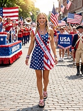  Lette patriotiske flate sandaler til dame – sandaler med amerikansk flaggtrykk og krysssandaler, ideelle for uavhengighetsdagen, 250-årsjubileum og uformell streetwear