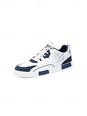 cheap Dress Sneakers-Men's Faux Leather Casual Sneakers, Comfortable Stylish Shoes for Garden Weddings, Ideal for Casual Wedding Guests