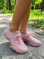 economico Sneakers da donna-scarpe da ginnastica casual da donna in Flyknit rosa - scarpe da ginnastica traspiranti, morbide e ammortizzate, comode da indossare ogni giorno, per viaggi, lavoro, shopping, fitness e attività