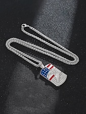  Vereinigte Staaten 250. Jubiläum Herren Legierung USA Flagge und Adler Anhänger Halskette erhältlich in Gold und Silber perfekt für USA Unabhängigkeitstag  Freizeitkleidung