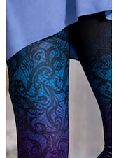 abordables -Mujer Chinos Polainas Vacaciones Vintage Ropa de calle Capris Alta cintura Floral Graphic Degradado Estampado Comodidad Suave Cómodo Alta elasticidad Diario Exterior Vacaciones Morado Verano