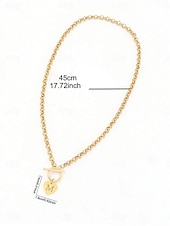 זול שרשראות ותליונים-1 pc שרשראות תליון שרשרת For בגדי ריקוד נשים יומי רחוב מתנה פלדת על חלד צורת אלפבית