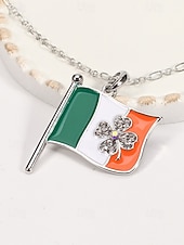 ieftine Accesorii-Colier pentru femei cu trifoi de Ziua Sfântului Patrick, pandantiv verde cu breloc din aliaj durabil, mai multe stiluri, inclusiv trifoi și potcoavă, bijuterii festive irlandeze pentru parade, petreceri și ținute de sărbătoare.