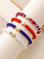 Недорогие Аксессуары-Юбилейный комплект акриловых бусин для женщин к 250-летию США доступен в разных стилях тема свободы США идеально подходит для повседневной носки