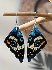 halpa Naisten korvakoru-Naisten keinonahkaiset perhossiipikorvakorut – boheemit kevyet roikkuvat korut rantalomaan, arkeen ja juhla-asuihin