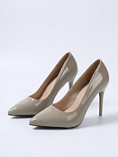 preiswerte Brautmutter/Bräutigammutter-Elegante Damen-Pumps aus nudefarbenem Lackleder mit Stilettoabsatz – die perfekten Schuhe für die Mutter der Braut bei kirchlichen Trauungen