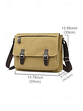 Χαμηλού Κόστους Ανδρικές τσάντες-Ανδρική τσάντα ώμου από καμβά, πολύχρωμη τσάντα ώμου μεγάλης χωρητικότητας με χιαστί ώμο, casual vintage τσάντα εργασίας για φορητό υπολογιστή για καθημερινές μετακινήσεις, υπαίθριες δραστηριότητες και χρήση γραφείου