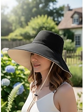abordables Sombreros bucket de mujer-1 pcs Hombre Mujer Gorro para el Sol Gorro para senderismo Ala ancha Verano Al aire libre Protección Solar Filtro Solar Transpirable Reductor del Sudor Sombrero Color sólido Mezcla Poliéster / Algodón