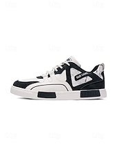 cheap Dress Sneakers-Men's Faux Leather Casual Sneakers, Comfortable Stylish Shoes for Garden Weddings, Ideal for Casual Wedding Guests