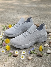 economico Sneakers da donna-scarpe da ginnastica casual da donna in Flyknit rosa - scarpe da ginnastica traspiranti, morbide e ammortizzate, comode da indossare ogni giorno, per viaggi, lavoro, shopping, fitness e attività