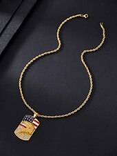  Vereinigte Staaten 250. Jubiläum Herren Legierung USA Flagge und Adler Anhänger Halskette erhältlich in Gold und Silber perfekt für USA Unabhängigkeitstag  Freizeitkleidung