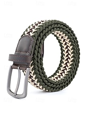 Недорогие Мужские ремни-Мужской эластичный плетеный пояс, полиэстер, различные цвета, идеально подходит для отдыха и повседневной носки.