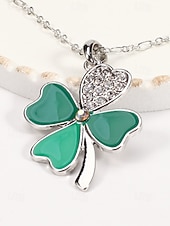 ieftine Accesorii-Colier pentru femei cu trifoi de Ziua Sfântului Patrick, pandantiv verde cu breloc din aliaj durabil, mai multe stiluri, inclusiv trifoi și potcoavă, bijuterii festive irlandeze pentru parade, petreceri și ținute de sărbătoare.