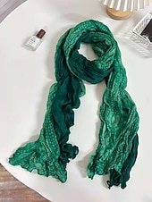 billige St. Patricks Day-Dameskjerf i bomull og lin med krøllete detaljer, bohemsk paisley-trykk med flerfarget lett sjal, mykt og avslappet moteskjerf til St. Patricks dag-festivalen, reiser, utendørs og hverdagsbruk